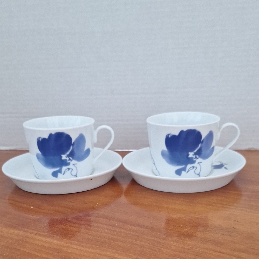 Studio Nova Blue Floral Teacup and Saucer Set